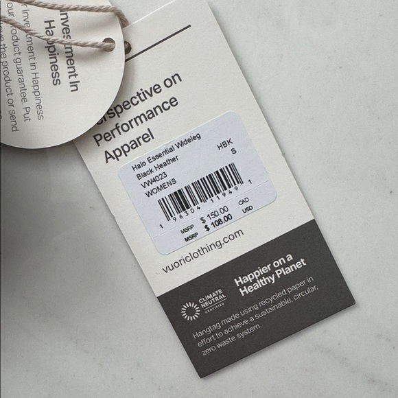 NEW With Tags Women’s Vuori Halo Essential Wideleg Size Small Black Heather - Picture 6 of 7